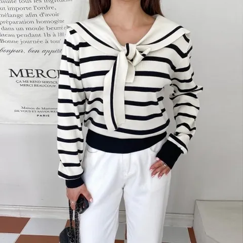 [VY] 여자 간절기 세일러 마린 니트_WT32020_18388132_588847