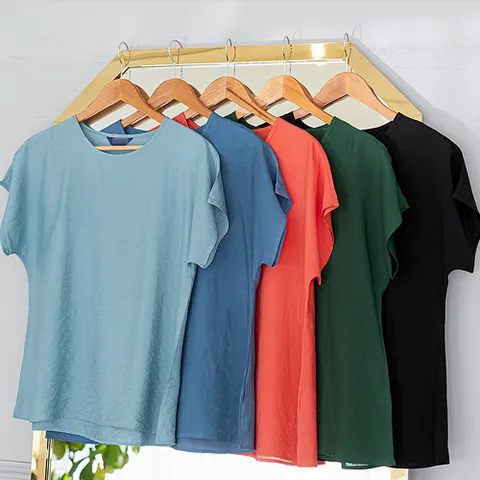 빅사이즈사랑해요 E079L203 컬러무지인견반팔티 BZ