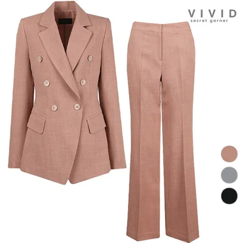 SET 여성 애니 더블 정장 자켓+부츠컷팬츠 세트