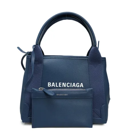 [중고명품]  블루 네이비 카바스 XS 토트백