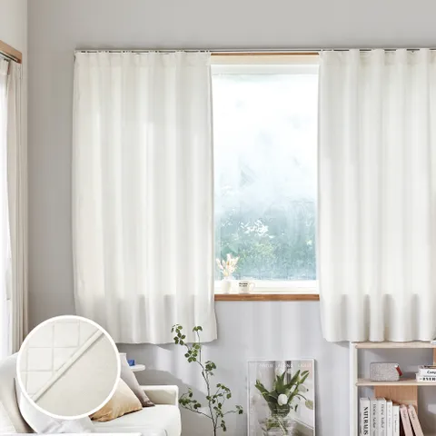 ON NEW 린넨스타일 3중방한 3도씨커튼 창문형 140x180 1장 화이트 높이조절밴드