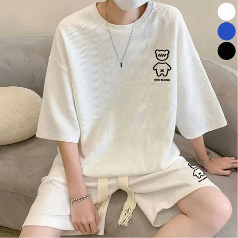 여름 세트 와플 시원한 반바지 남자 추리닝 반팔 쿨 트레이닝 여름트레이닝 트레이닝세트