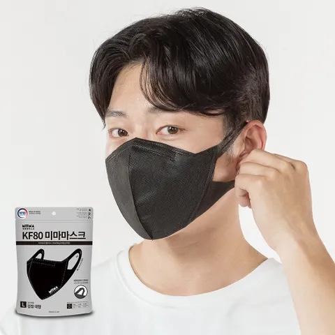 미마 보건용마스크 대형 KF80 검정 30개입