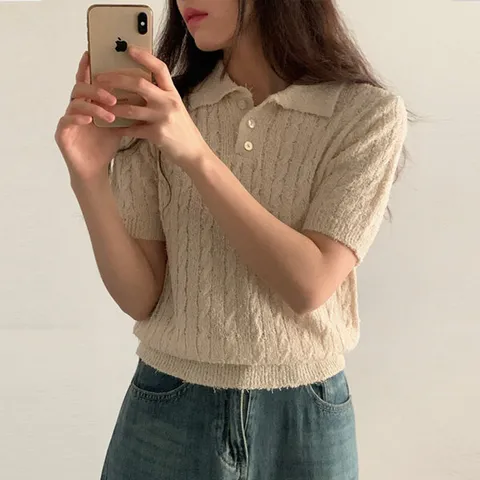 (KN)라프꽈배기카라반팔니트티