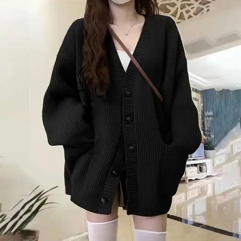 TF두툼오버핏가디건 단추가디건 루즈핏 가을 점퍼