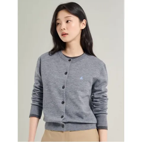 [Essential] 울 이중지 카디건  라이트 그레이 (BF595AE042)