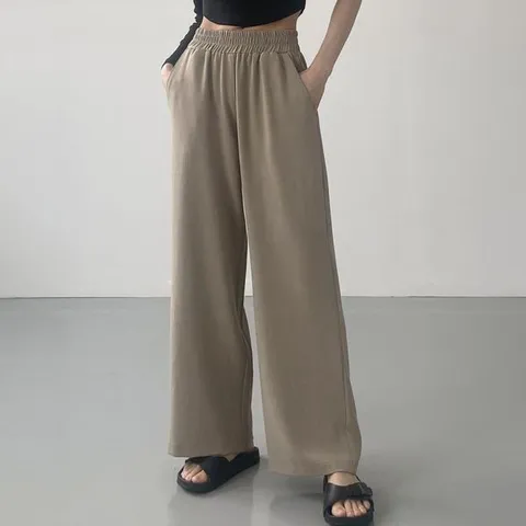 [하프클럽/여자 여름 신상 쿨 린넨 와이드핏 밴딩 슬랙스