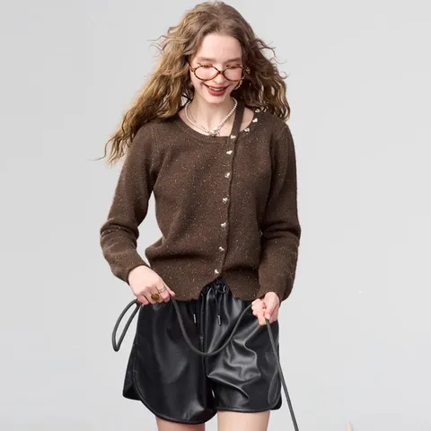 파인 글리터 홀터넥 넥 스웨터 6047