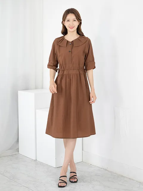 엄마옷 원피스 반팔 카라 롱 605FGH090 마담/중년여성/빅사이즈/50대/60대