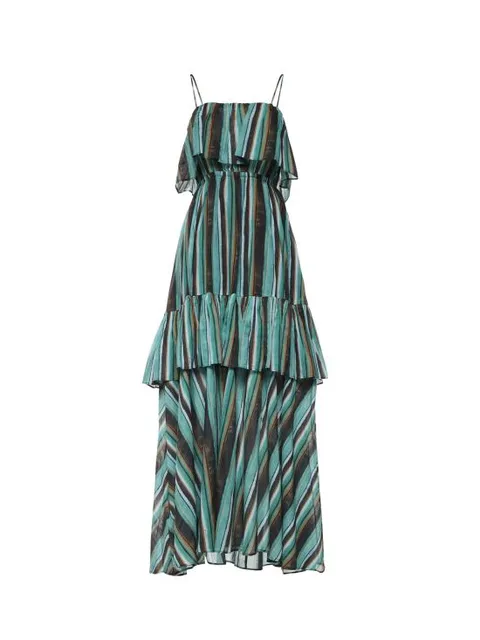 [해외직구] 26SS  롱 원피스 106878 A3CHSD3 Multicolor Green Black