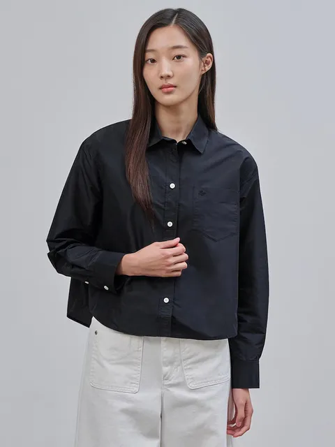 폴리 크롭 셔츠 블랙 (BF4764C035)