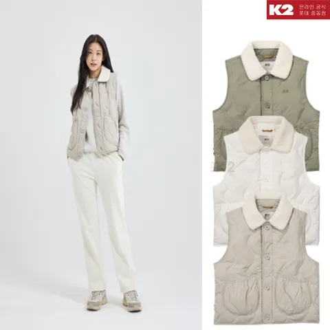 여성 가을 겨울 실크스타 베스트 일상복 패딩 조끼 KWU24642