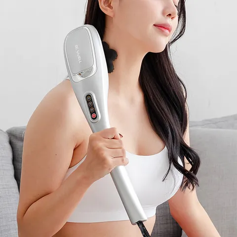 큐어 목어깨마사지기 유선 진동 핸드안마기 승모근 마사지건