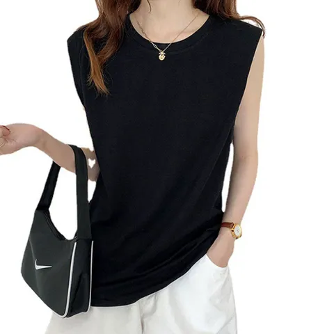 루즈핏 나시티 이너 민소매 베이직 스티치 밑단 2컬러 여성티셔츠 여름맨투맨