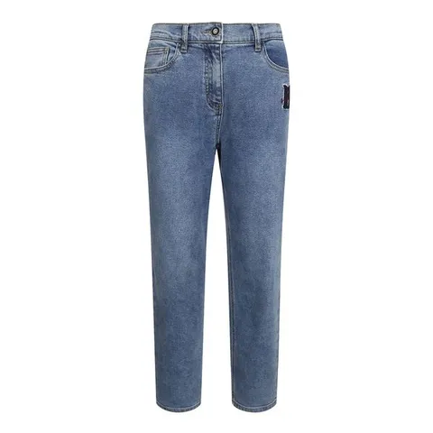 [하프클럽] 로고 자수 배기 데님 팬츠 BJPKX2288 B