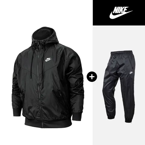 우븐 윈드러너 후디 점퍼 팬츠 트레이닝 세트