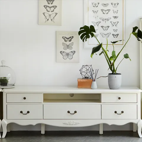 [리퍼]모던클래식 레나 거실장(엔틱/화이트)