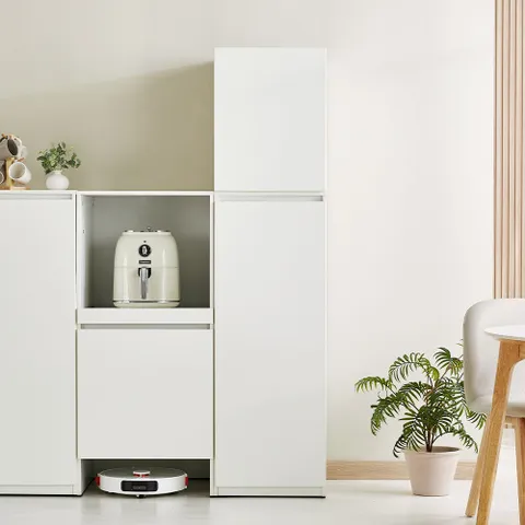 제트 높은 수납장 슬라이딩장450 화이트 세트