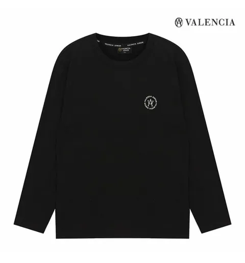 [발렌시아주니어] 베이직 써클로고 긴팔 티셔츠 블랙