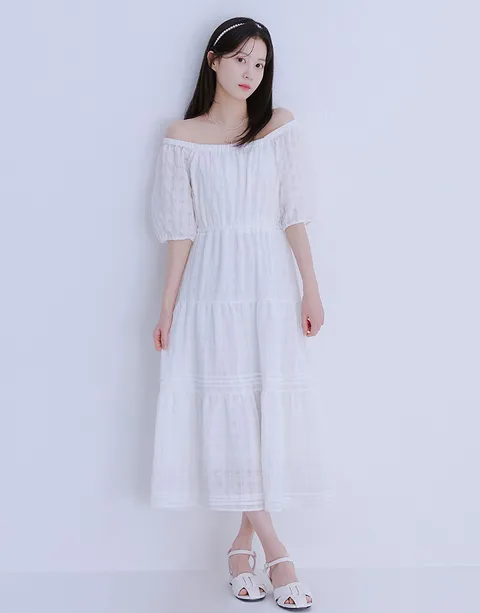 오프숄더 캉캉 롱원피스RMOWE38RT3 431941