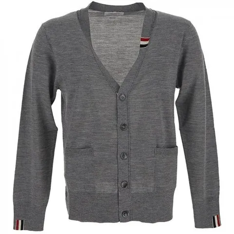MUST IT_THOM BROWNE  RWB 트리밍 저지 스티치 메리노 울 가디건 (MKC489A Y1014 055)