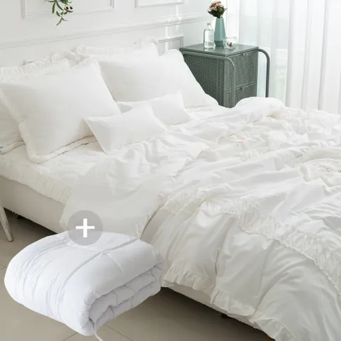 에스데코 리본 내추럴 광목바이오워싱 30수면 이불침구솜세트SS