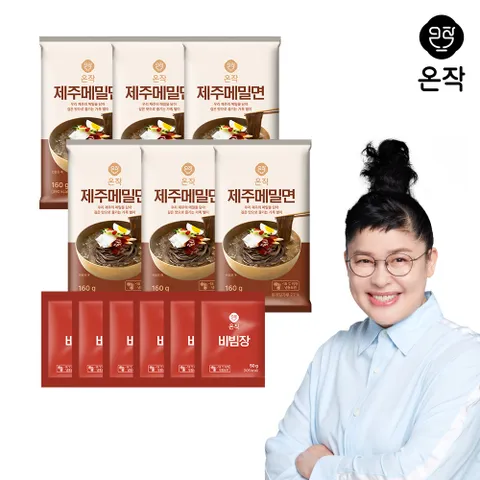 [온작]이영자 제주 메밀면 6인분 세트(메밀면6팩+비빔장6팩)