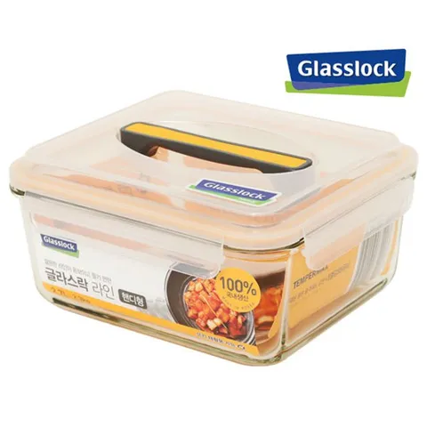글라스락 라인핸디형_2700ml 손잡이밀폐용기 유리밀폐용기 유리찬통 유리김치통 글라스용기