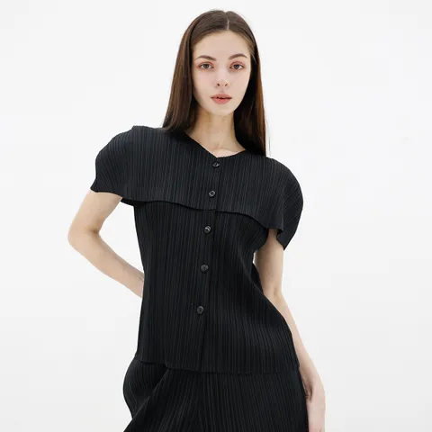 yoyoyoy여성[최초가 133000원] 플랫 케이프 블라우스 블랙_AJ04WNPBL33