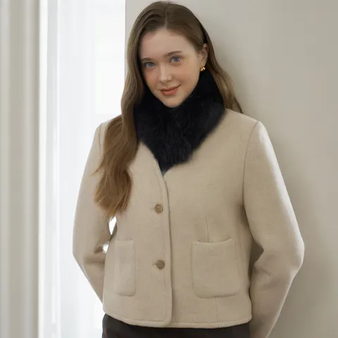 [최초가 98,000원]스킨폭스워머 퍼 머플러 SE54MF200