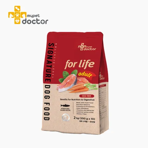 [마이펫닥터] 시그니처 포 라이프 어덜트 강아지 사료 홀리스틱 종합 영양 눈물 피부 알러지 다이어트 관절, 2kg, 1ea