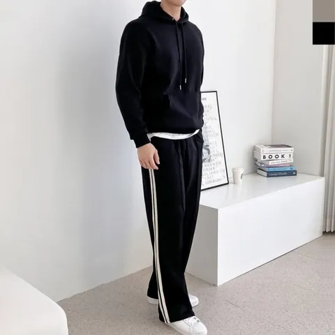 남녀공용 오버핏 후드 티셔츠 트랙 바지 세트 OC-SET-SWFGLMQS