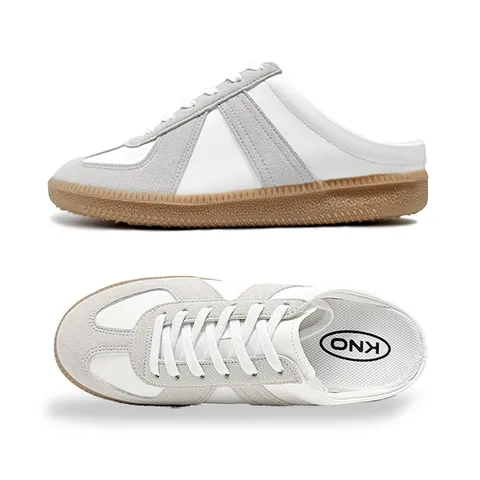 모아 독일군 뮬 남자 키높이 스니커즈 4cm 레더 가죽 남성 운동화 커플 신발 라이언