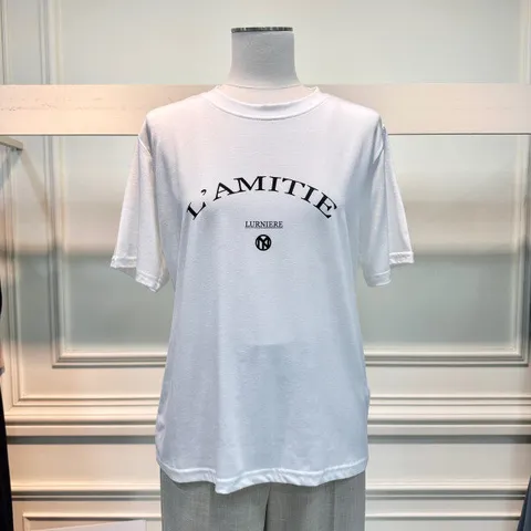라운드 레터링 티셔츠(LCTSOG6100)_DG