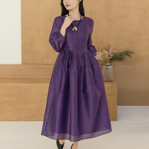 고상한 보라빛 원피스 / 미시옷 빅사이즈 엄마옷 중년 여성 마담