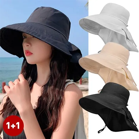 [2개세트] 플레어 플랩햇 버킷햇 자외선차단 벙거지 버킷햇 플랩캡 여성 여름 모자