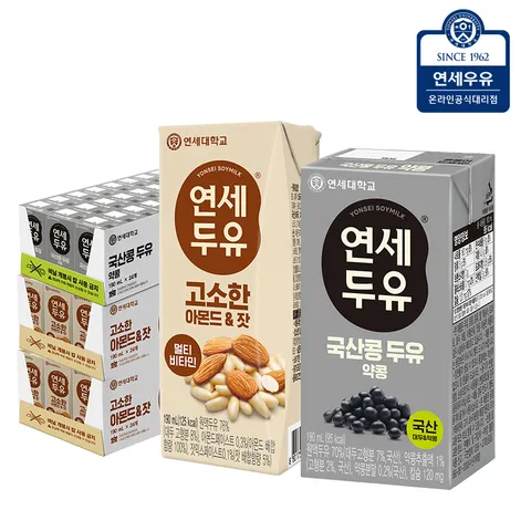 연세두유 72팩 (국산 약콩24팩 + 아몬드 잣48팩)
