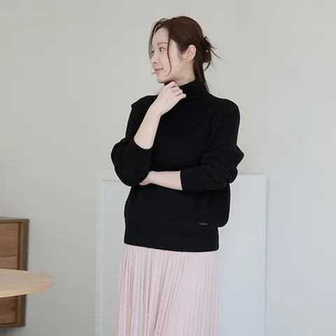[최초가 109,000원] 울100 케이트 슬릿 터틀넥 풀오버