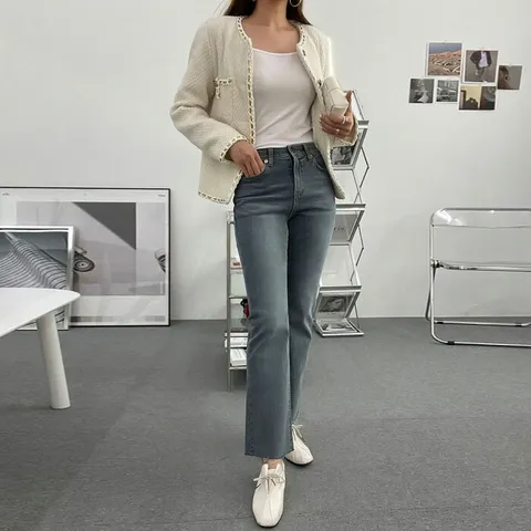 [브리치] 러블리감성 / 축제 부츠컷 그레이 청바지