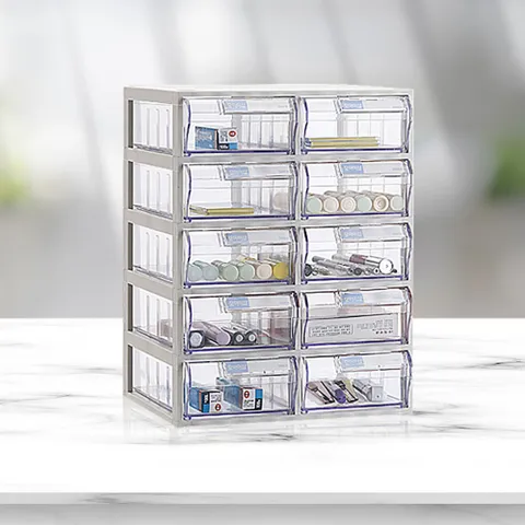 A타입 수납함 2x5/플라스틱 투명 서랍 공구함 툴 박스 부속 부품함 상자 다용도 보관 정리 피스통 적재함