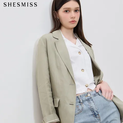 (SHESMISS)] 린넨 블렌디드 보이핏 오버사이즈 재킷 (택가격: 378000원)