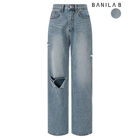 [하프클럽/바닐라비]여성 와이드 중청 데님팬츠