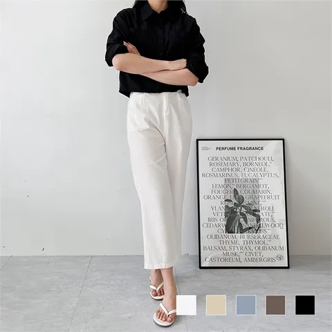 델라라 9부 린넨 포켓 통바지 SD_230350 (9854469)