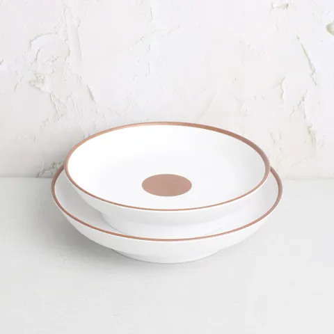 YU 멜라민 궁화이트 굽 깊은 원접시 2size  궁화이트1-7.5