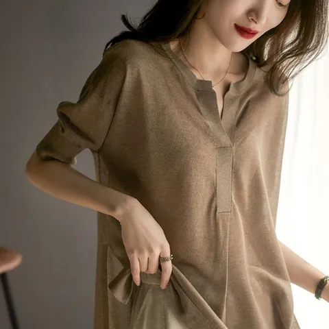 [브리치] 허그허그 / 트임 라운드 심플 니트