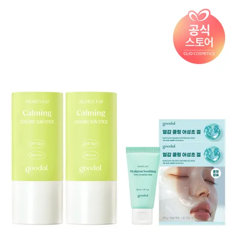 맑은 어성초 진정 쿨링 선스틱19g x2 [사은]어성초수딩겔마스크2매+어성초클렌징폼30ml