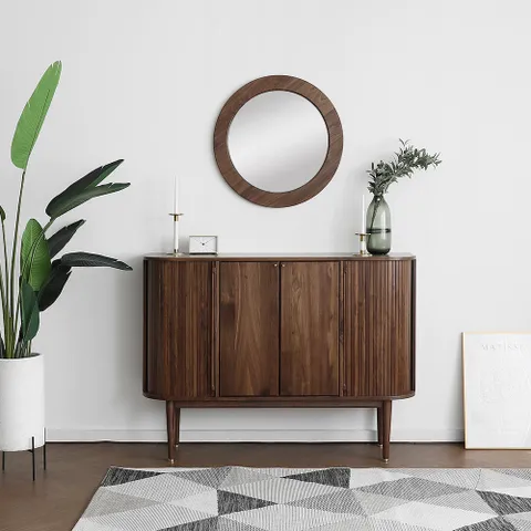 헤리티지월넛 S형 슬라이드수납장 세트 1400