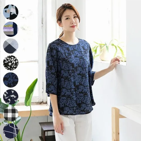 빅사이즈사랑해요 J660L405 셔링패턴인견블라우스 BZ (15265811)