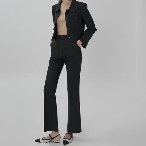 [나인] [정상가 :89000원] 레이 셋업 슬림 부츠컷 팬츠(PT-5376)