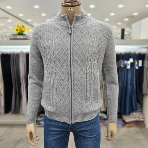 (모다인천점)그레이 케이블 풀집업 도톰 가디건/PPKC3361A_IC_3